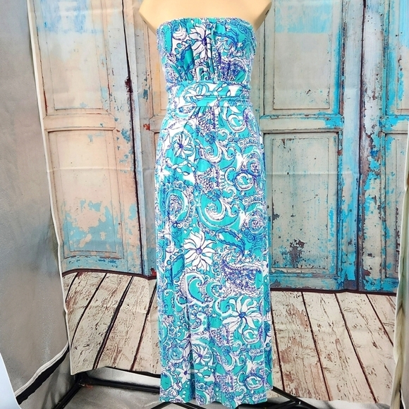 Lilly Pulitzer Strapless Holbrook Montauk Maxi Dress - Picture 2 of 6